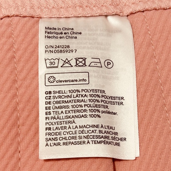 Pink Pleated Mini Tennis Skirt White Stripe H&M Divided Coral High Waisted Flare - Picture 16 of 16